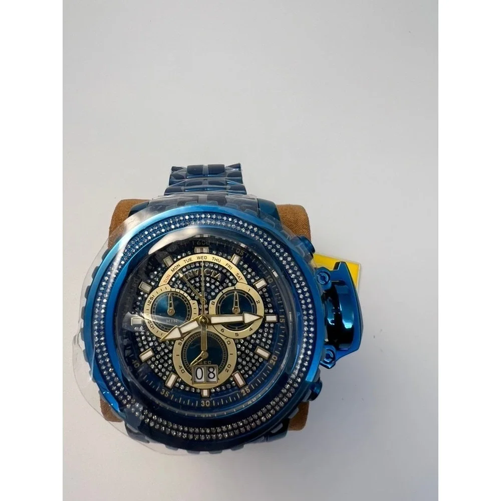 #W004 Invicta Sea Hunter Blue Label 34176 Swiss Quartz Diamond 58mm Men's Watch